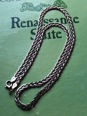Vintage Sterling silver woven serpentine necklace